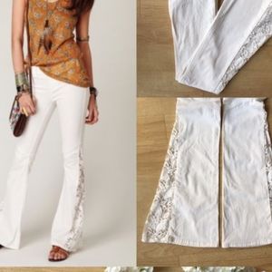 Free People flare Lace Soft White jeans